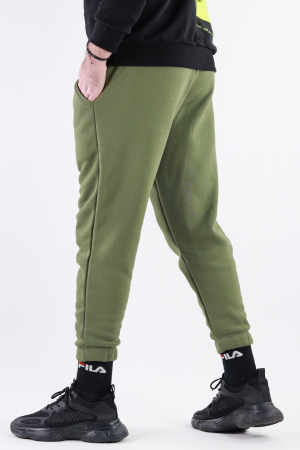 Pantaloni sport groși vatuiti verde militar [2]