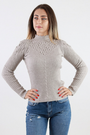 Pulover femei tricot cu guler semi înalt [2]