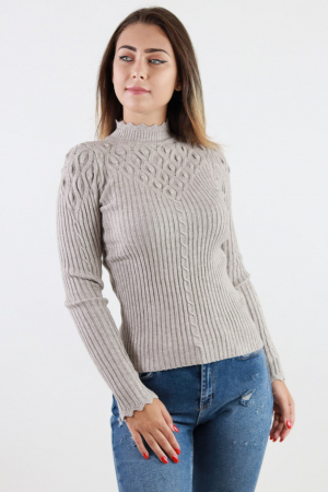 Pulover femei tricot cu guler semi înalt [0]