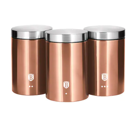 Set 3 recipiente pentru bucatarie Rose Gold Berlinger Haus BH 1605