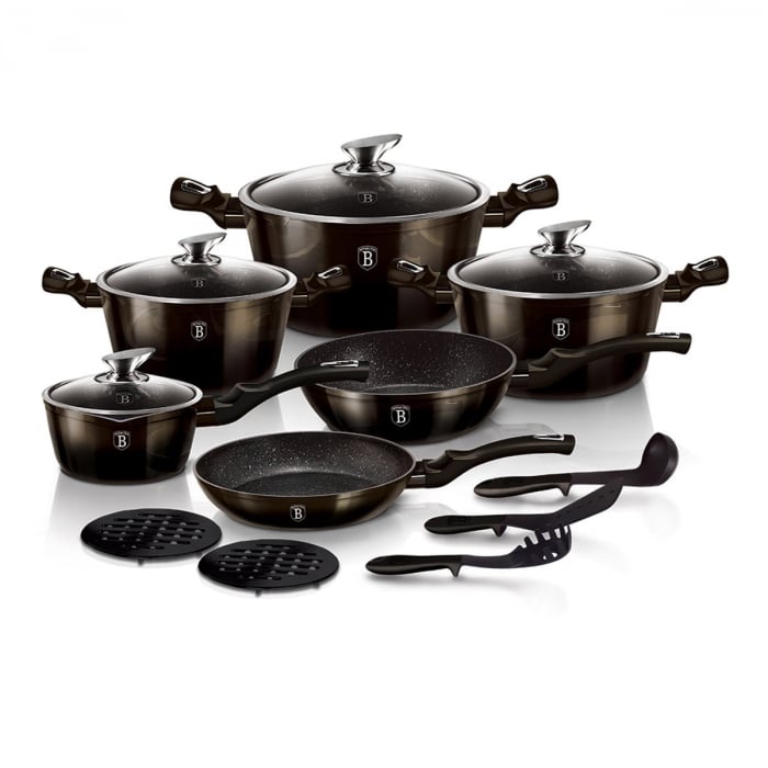 Set oale marmorate 18 piese Shiny Black Berlinger Haus BH 6614 [1]