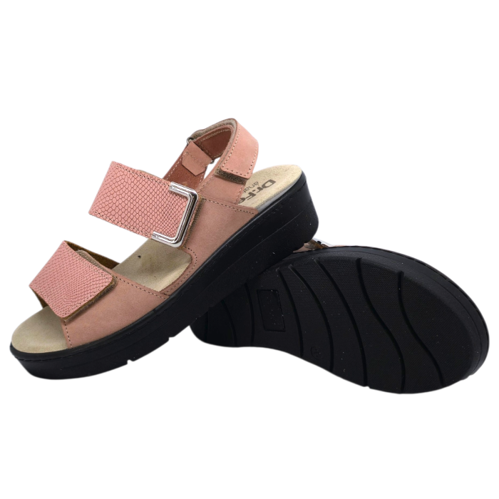 10016 -os női Dr Feet bőr papucs - púder rózsaszín [4]