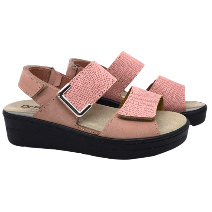10016 -os női Dr Feet bőr papucs - púder rózsaszín [2]