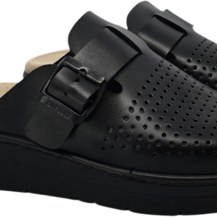 1021 -es női Dr Feet bőr papucs - fekete [3]