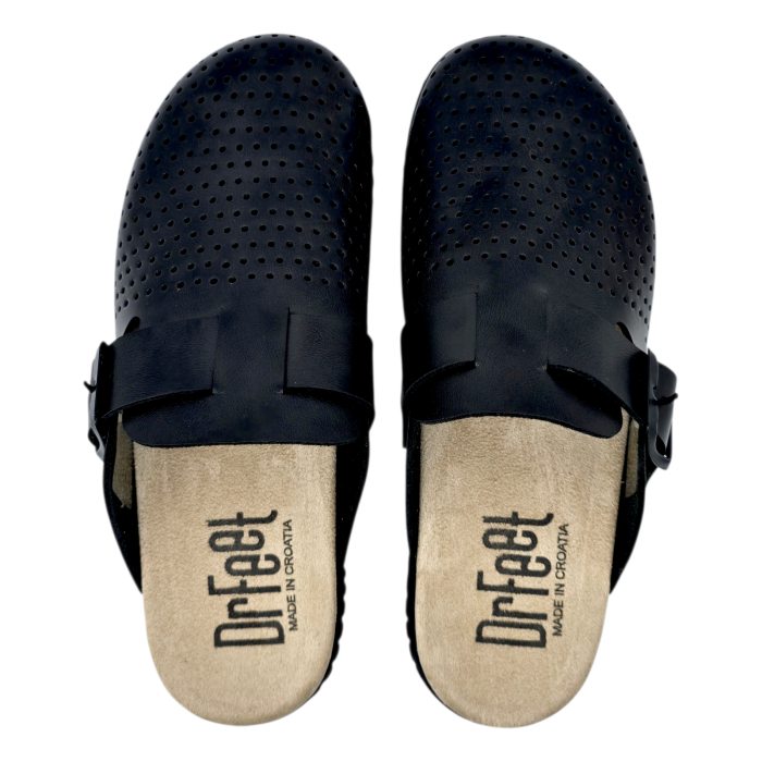 1021 -es női Dr Feet bőr papucs - fekete [5]