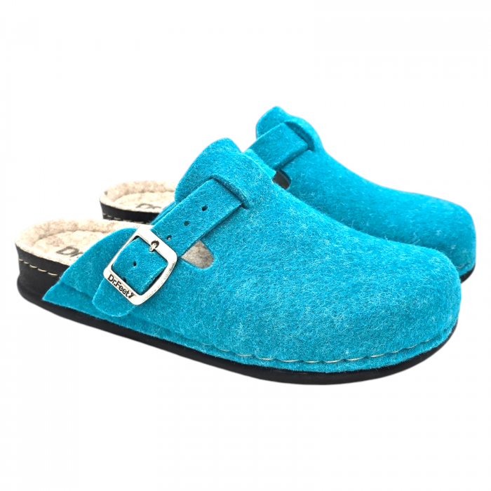 103 -as női Dr Feet gyapjú papucs -türkíz [2]