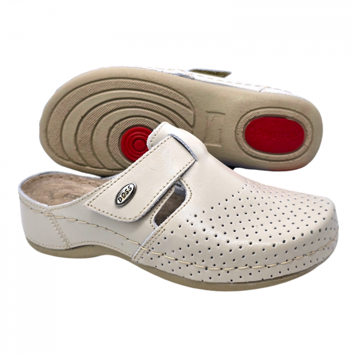 89 -es női Doss bőr papucs - beige [3]
