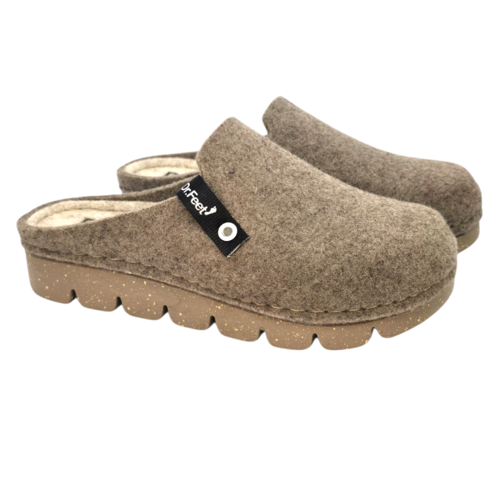 1107 -es női Dr Feet gyapjú papucs - bézs [2]