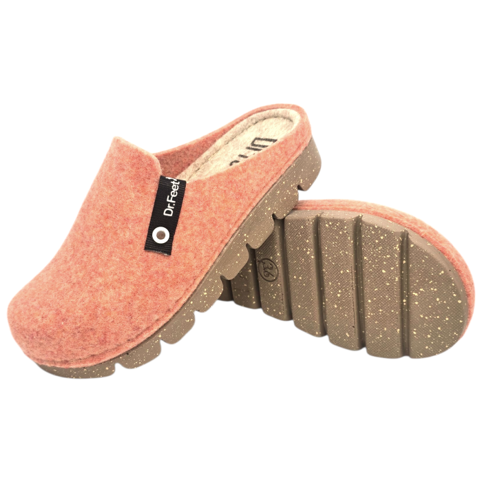1107 -es női Dr Feet gyapjú papucs - narancssárga [7]