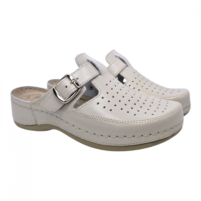 88 -as női Doss bőr papucs - beige [2]