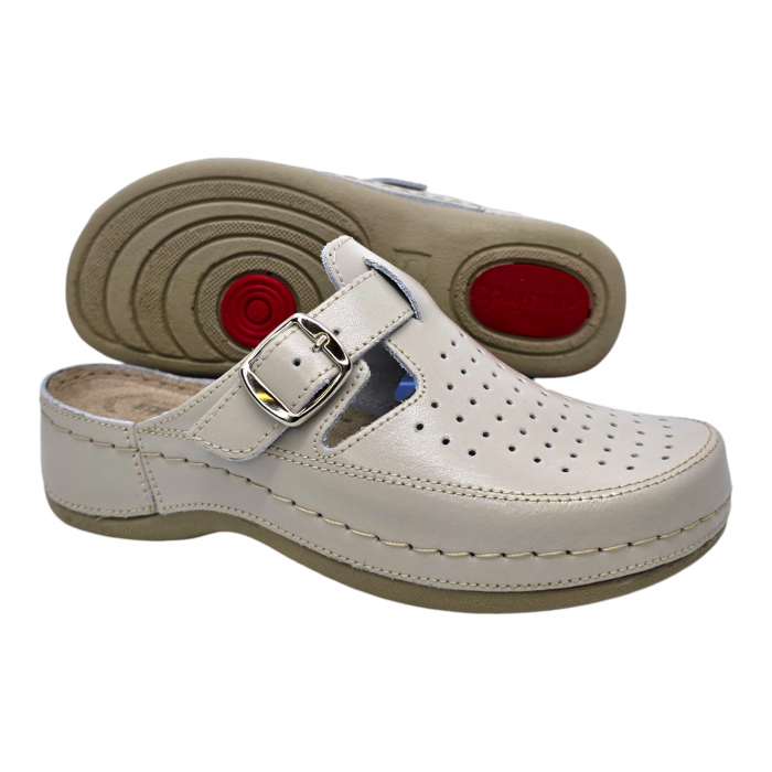 88 -as női Doss bőr papucs - beige [3]