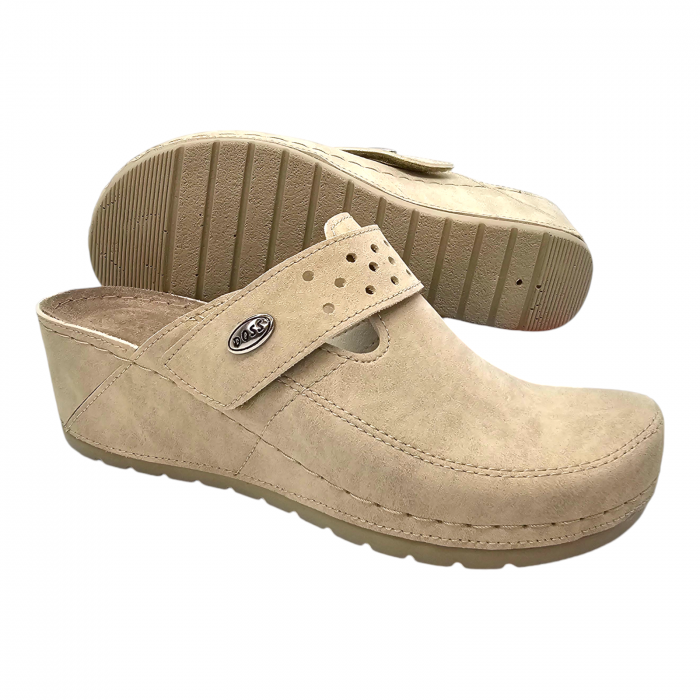 240 -es női Doss bőr papucs - beige [4]