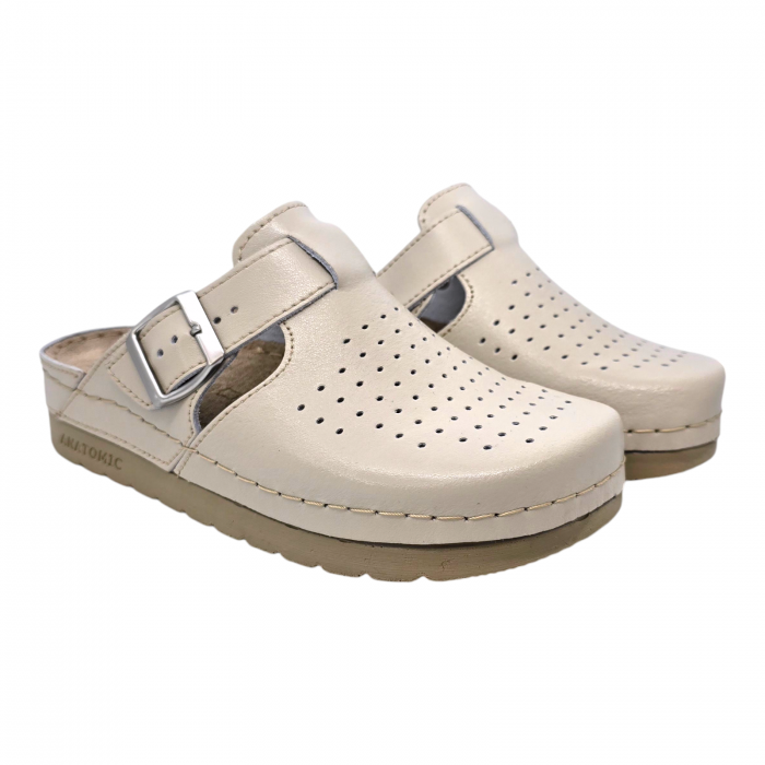 525 -es női Doss bőr papucs - beige [2]