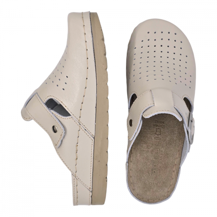 525 -es női Doss bőr papucs - beige [4]