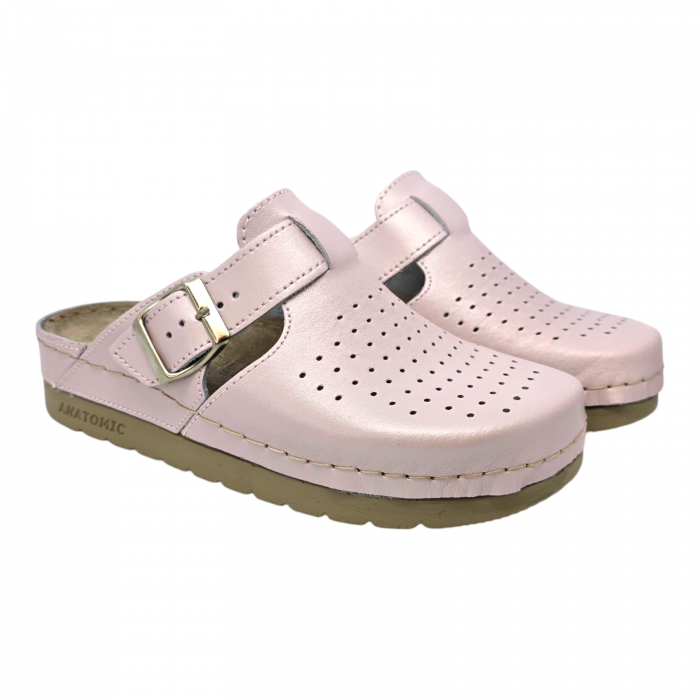 525 -es női Doss bőr papucs - pink [2]