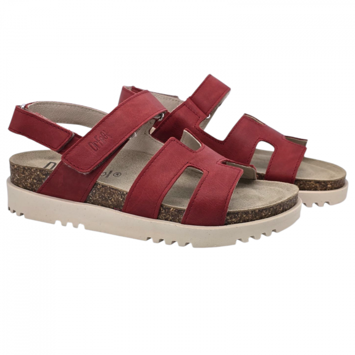 16015 -ös női Dr Feet bőr szandál - piros [2]