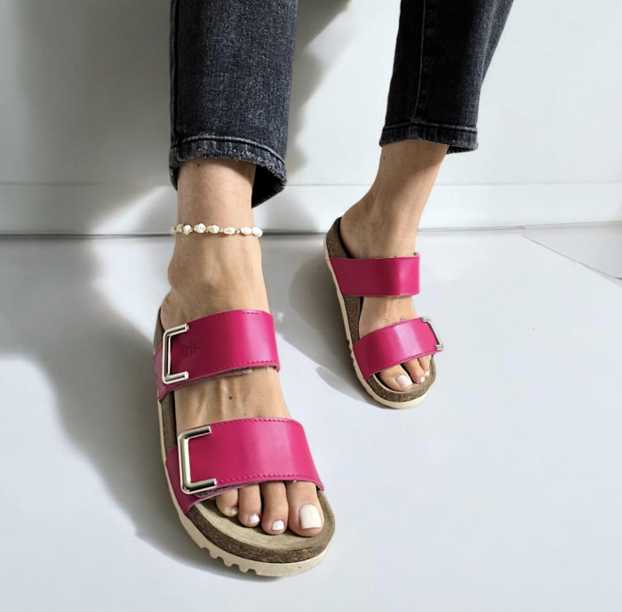 16016 -os női Dr Feet bőr papucs - pink [6]