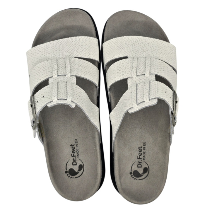 16030 -as női Dr Feet bőr papucs - halvány szürke [5]