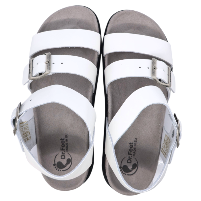 16031 -es női Dr Feet bőr papucs - fehér [5]