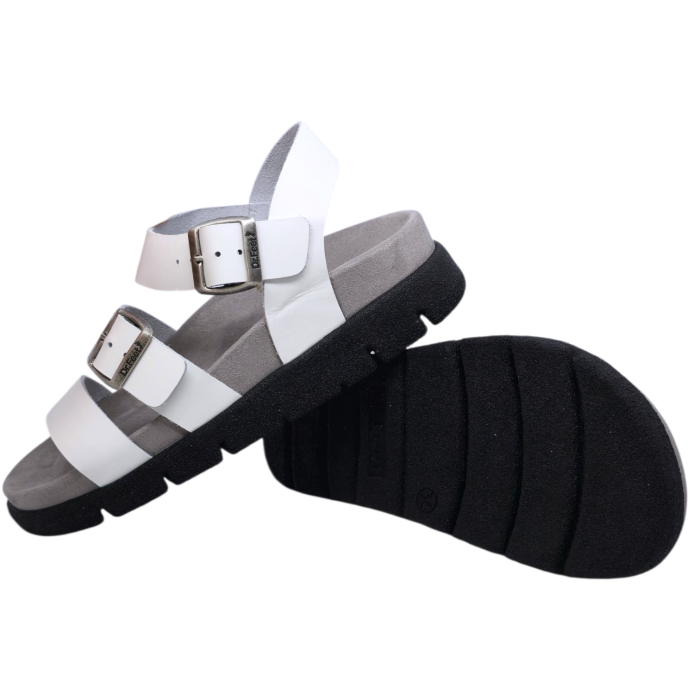 16031 -es női Dr Feet bőr papucs - fehér [4]
