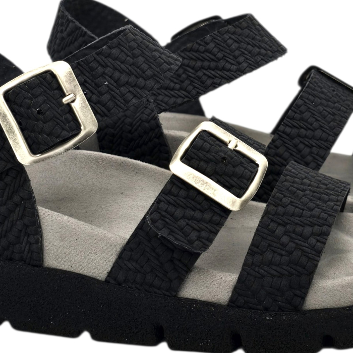 16031 -es női Dr Feet bőr papucs - fekete [3]