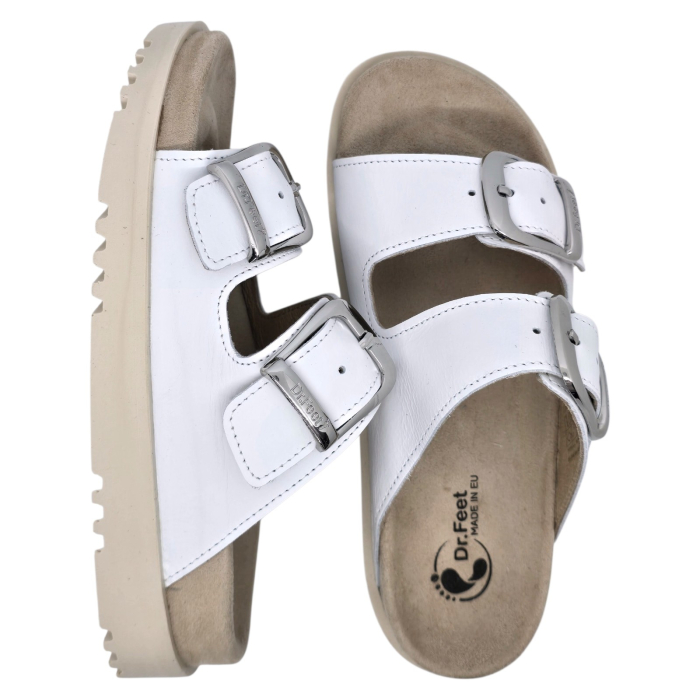16033 -as női Dr Feet bőr papucs - fehér [6]