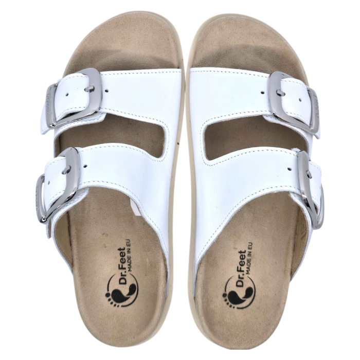 16033 -as női Dr Feet bőr papucs - fehér [5]