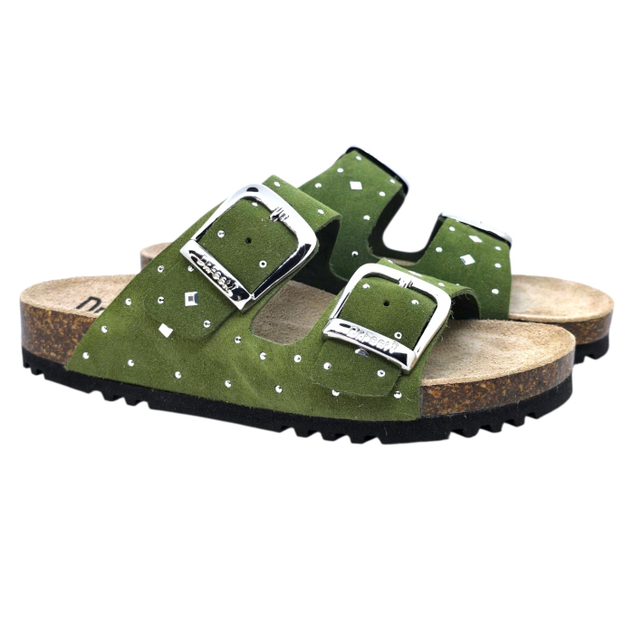 16034 -es női Dr Feet bőr papucs - zöld [2]