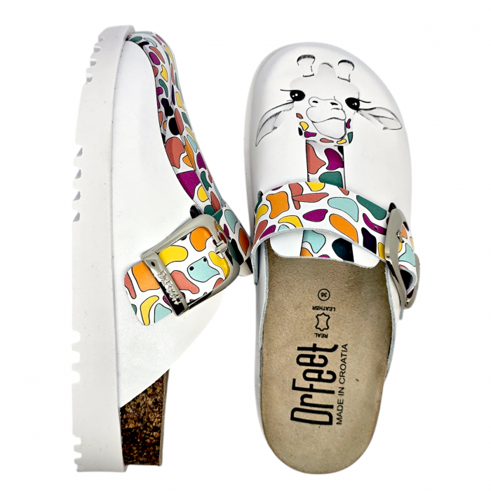 16202 noi Dr Feet bor papucs - feher zsiraf [5]