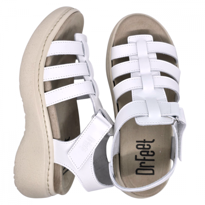 18000 -es női Dr Feet bőr papucs - fehér [6]