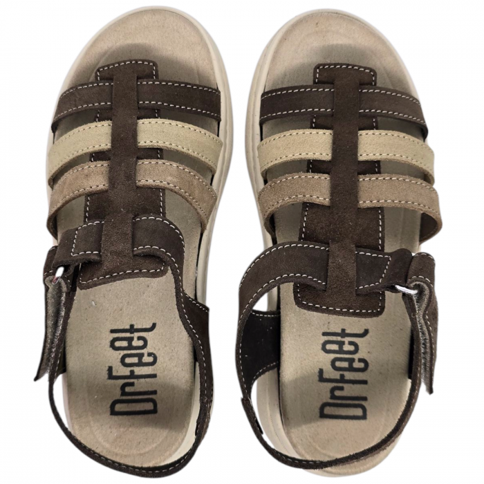 18000 -es női Dr Feet bőr papucs - gesztenye barna [5]