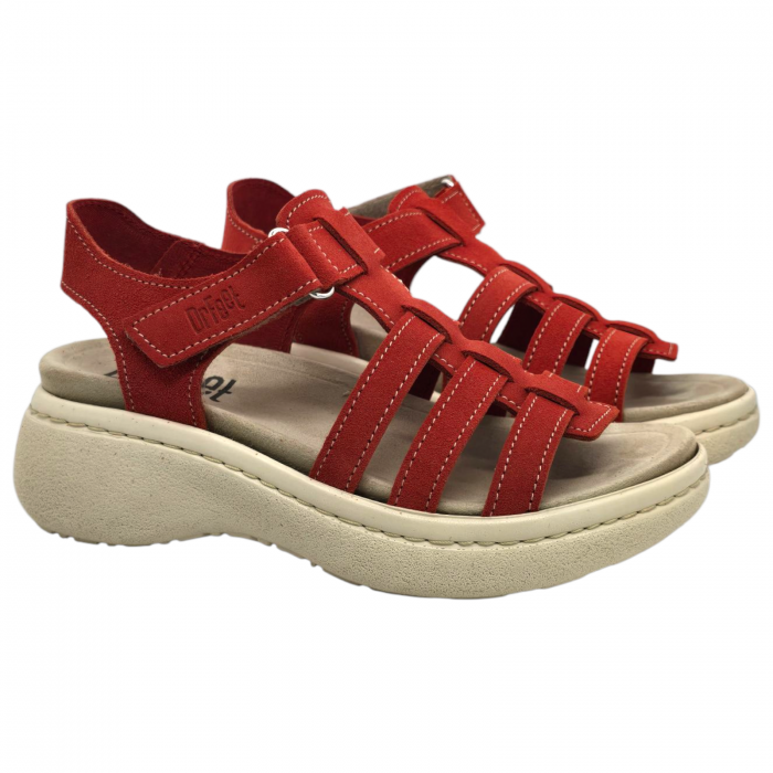 18000 -es női Dr Feet bőr papucs - piros [2]