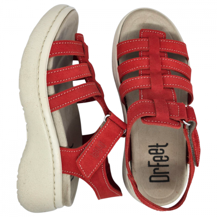 18000 -es női Dr Feet bőr papucs - piros [6]