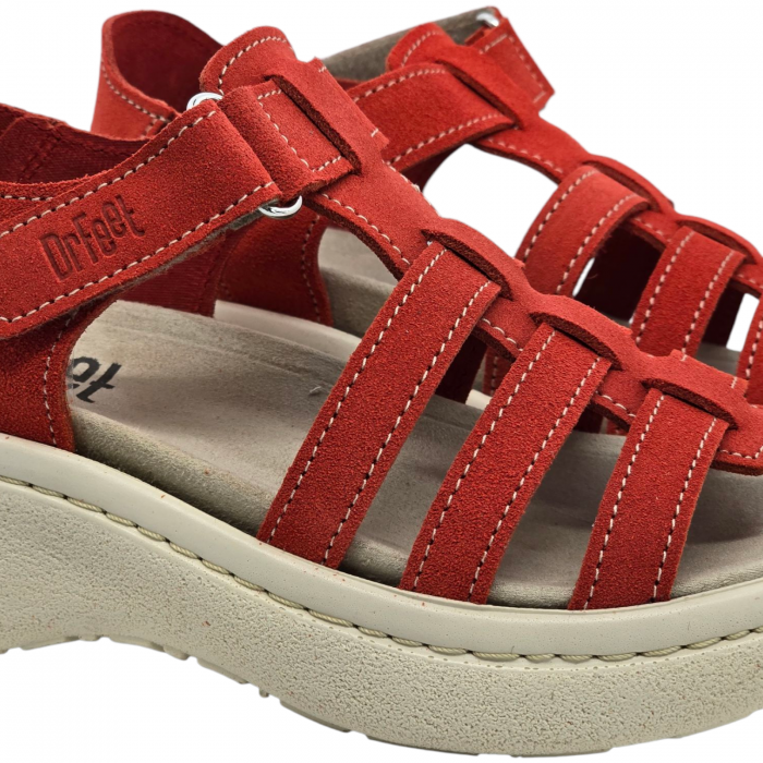 18000 -es női Dr Feet bőr papucs - piros [3]