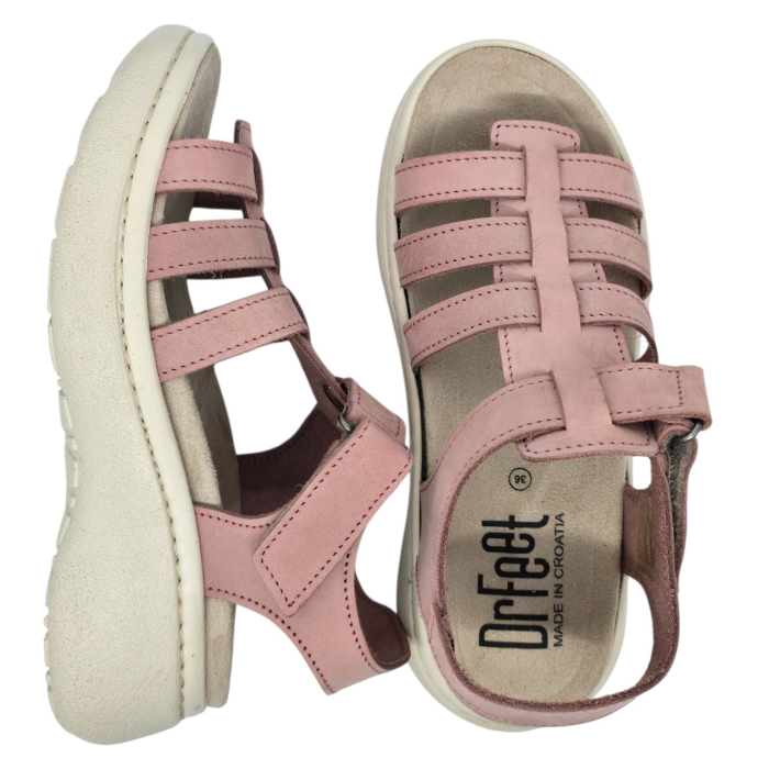 18000 -es női Dr Feet bőr papucs - púder rózsaszín [6]