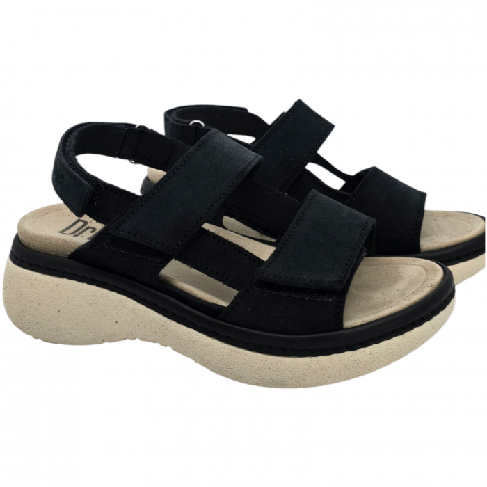 18003 -as női Dr Feet bőr papucs - fekete [2]