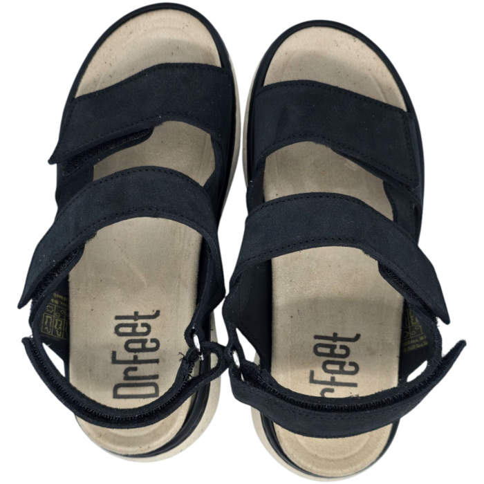 18003 -as női Dr Feet bőr papucs - fekete [4]