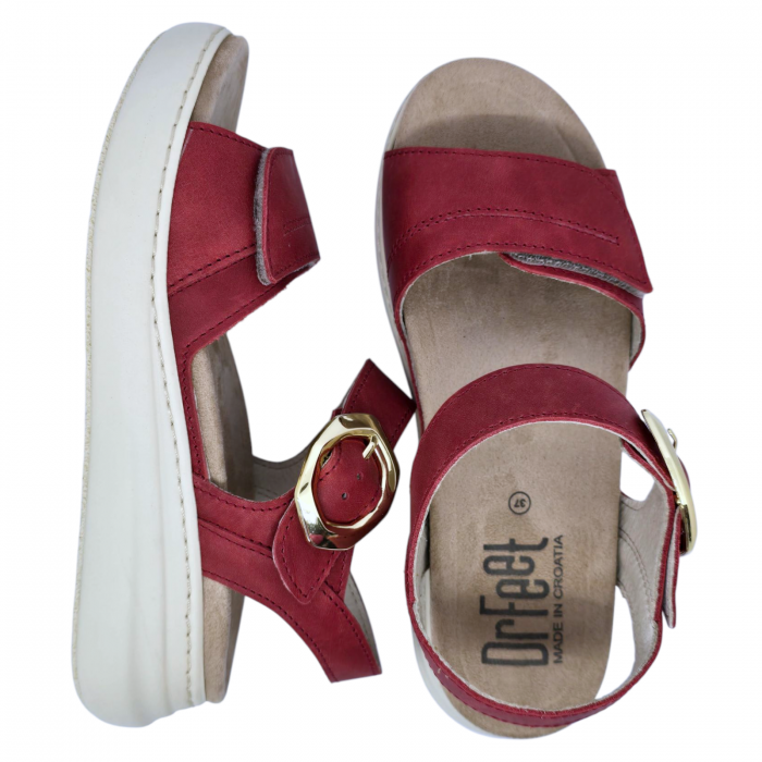18004 -as női Dr Feet bőr papucs - burgundy [5]