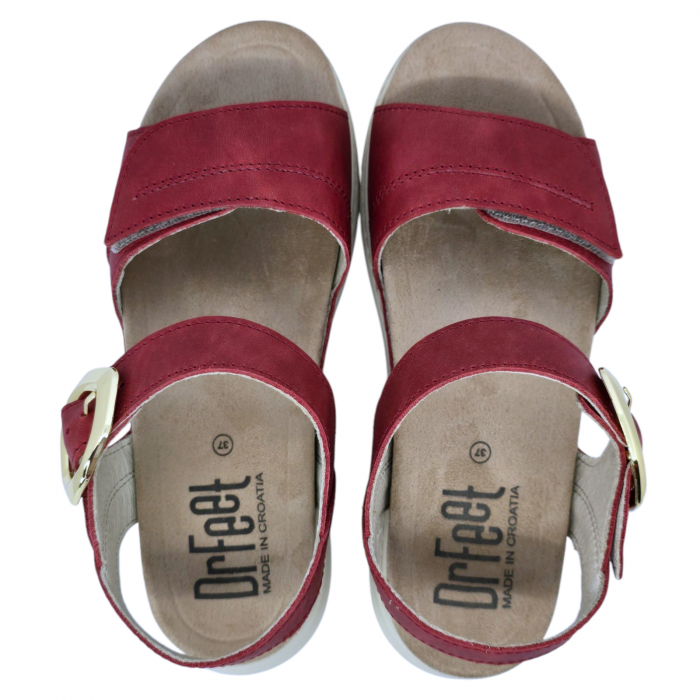 18004 -as női Dr Feet bőr papucs - burgundy [4]