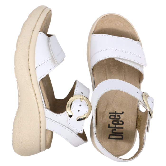 18004 -es női Dr Feet bőr papucs - fehér [6]