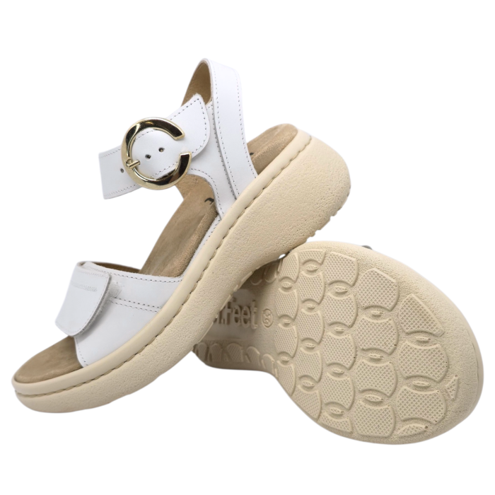 18004 -es női Dr Feet bőr papucs - fehér [4]
