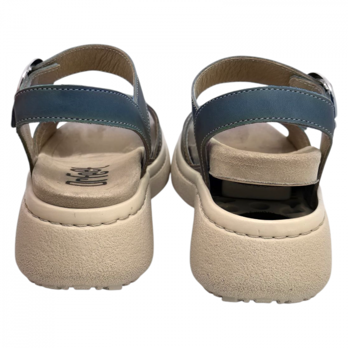 18004 -es női Dr Feet bőr papucs - kék [4]