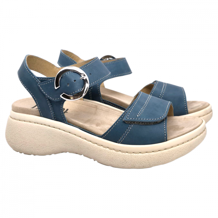 18004 -es női Dr Feet bőr papucs - kék [2]