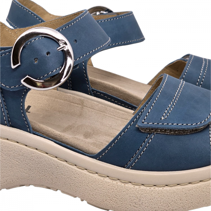 18004 -es női Dr Feet bőr papucs - kék [3]