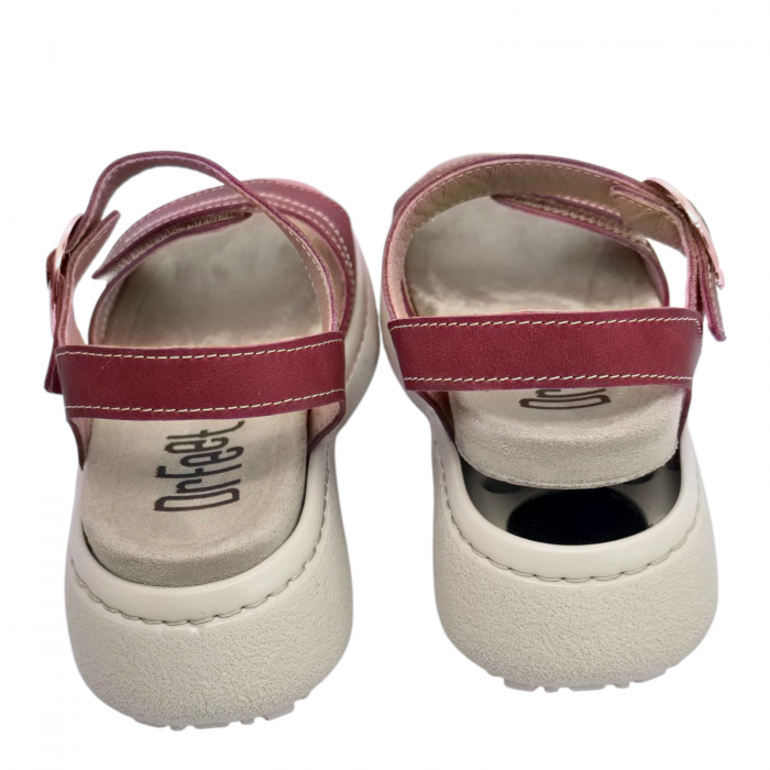 18004 -es női Dr Feet bőr papucs - piros [9]