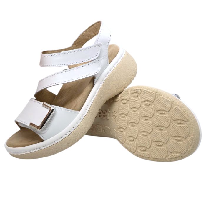 18007 -es női Dr Feet bőr papucs - fehér [4]