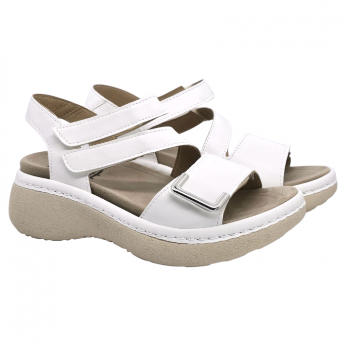 18007 -es női Dr Feet bőr papucs - fehér [2]