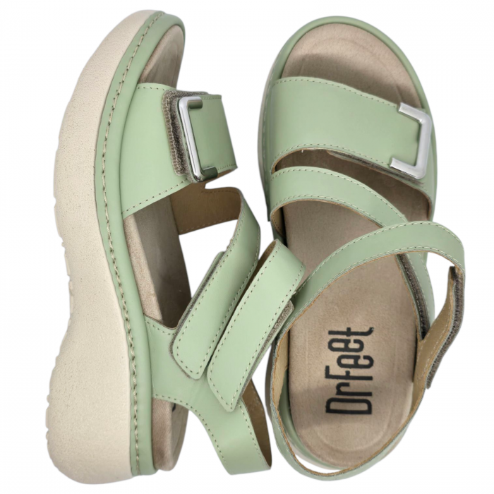 18007 -es női Dr Feet bőr papucs - menta zöld [4]