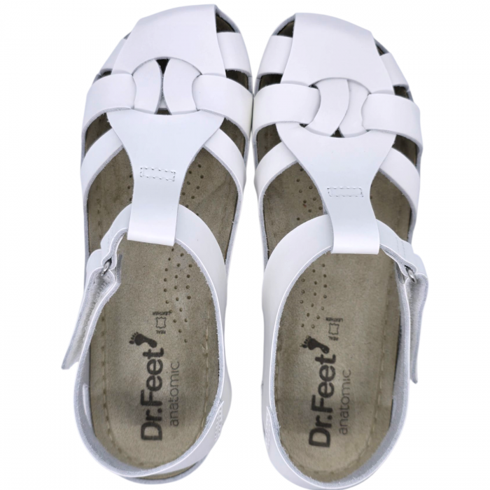 2018 -es női Dr Feet bőr szandál - fehér [5]
