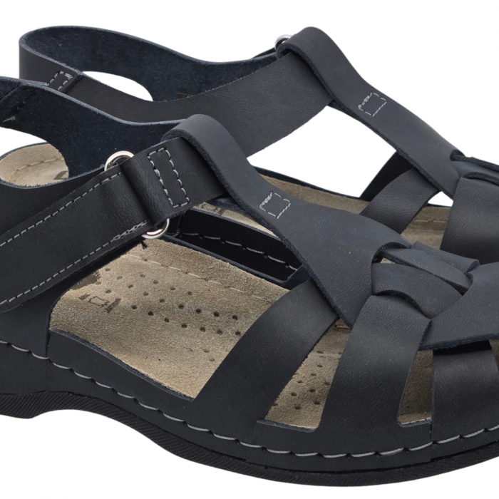 2018 -es női Dr Feet bőr szandál - fekete [3]